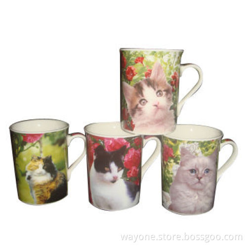Fine China/Porcelain Classic Mugs with Cats Design and 9oz Volume, Ideal for Gifts and Promotions